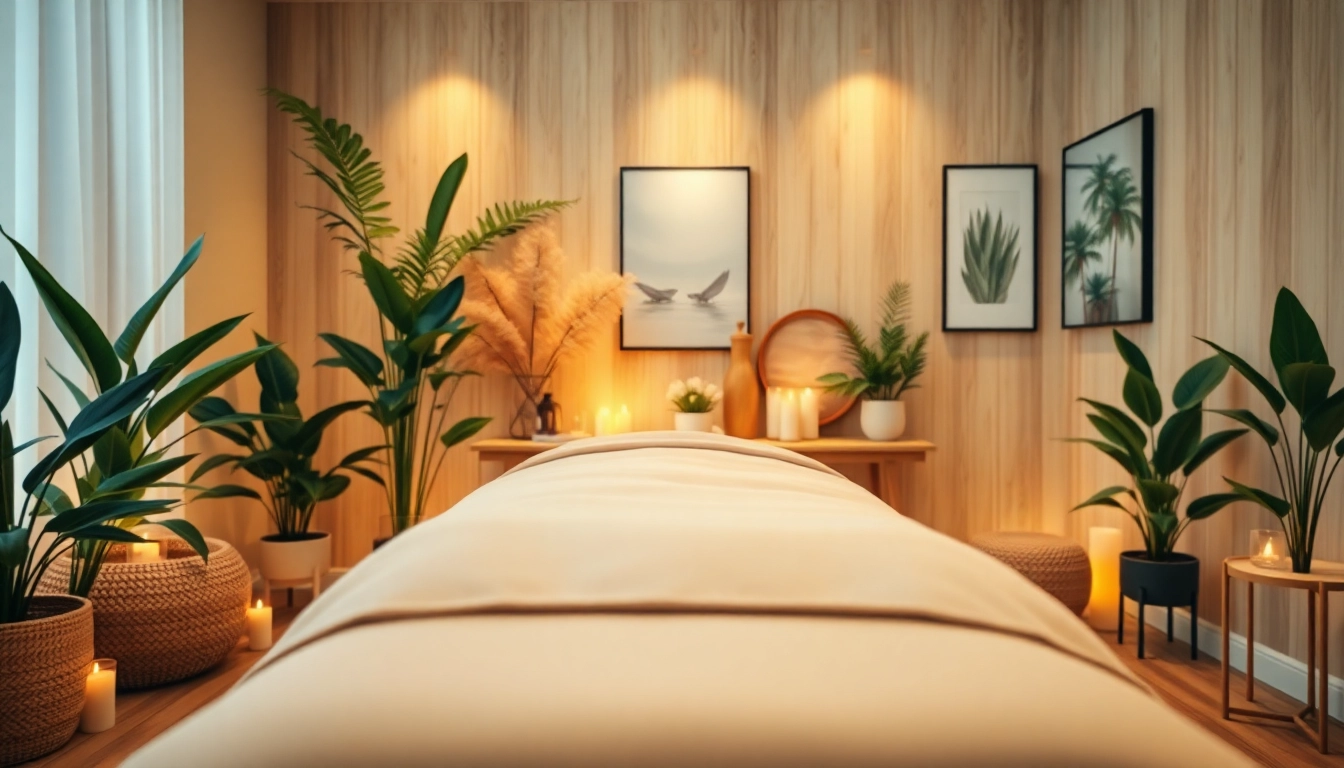 차분한 요소가 포함된 출장마사지용 편안한 가정 환경