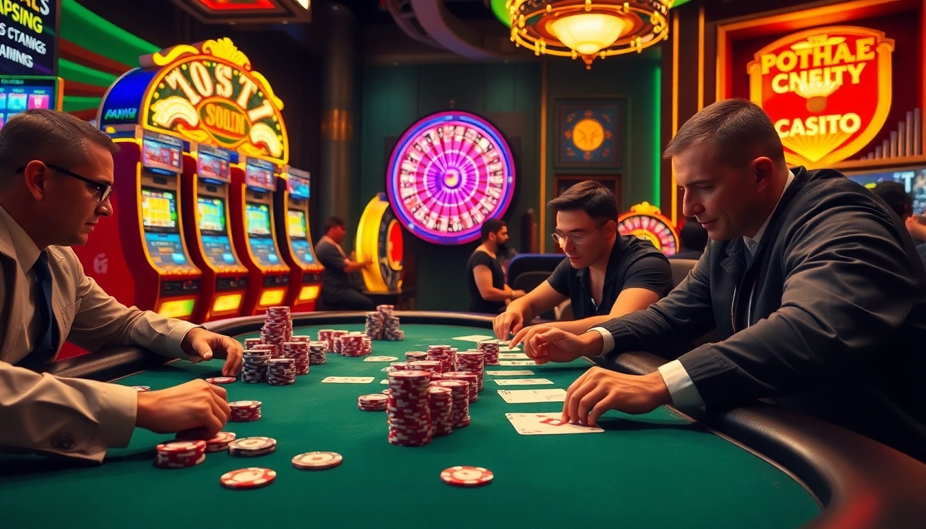 Experience the thrill of 6RWIN poker with immersive gameplay captured in a luxurious casino setting.