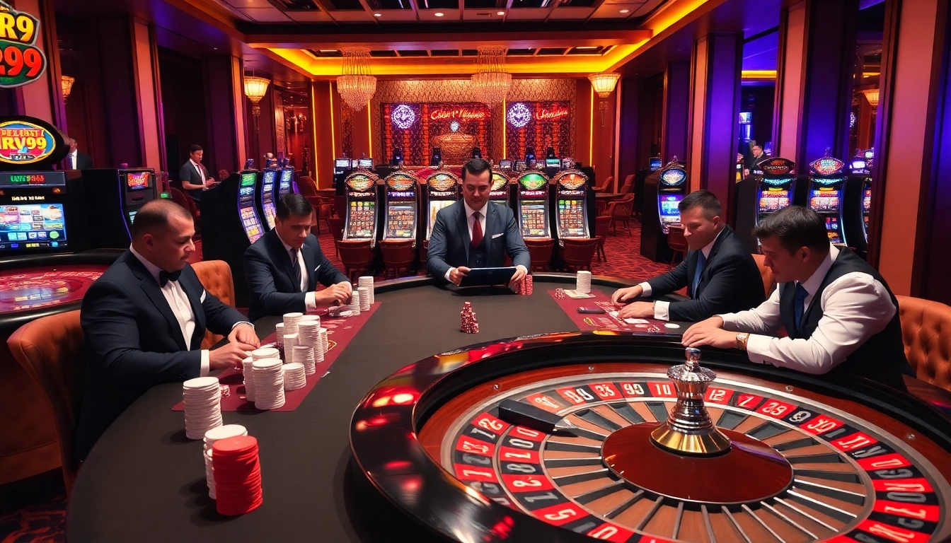 Experience thrilling RR99 gaming at a vibrant casino with focused players and professional dealers.